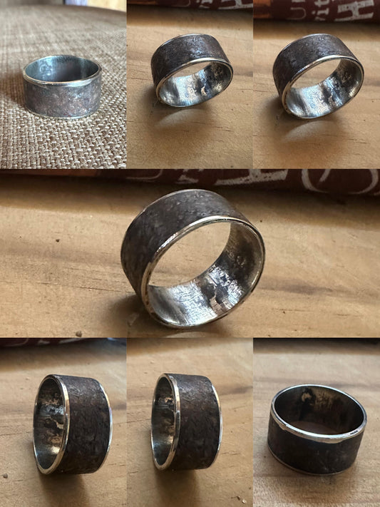 Anillo Reconstituido de Roble, Sequoia y alpaca